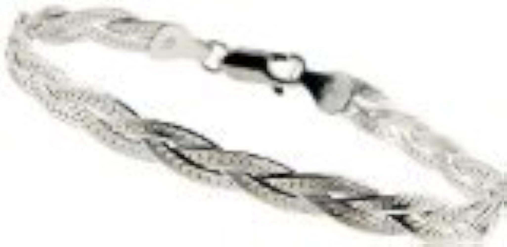 7" Sterling Silver Braded Herring Bone Bracelet