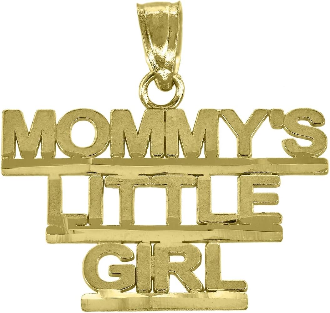 14k Yellow Gold Womens Dc Mommy's Little Girl Pendant Necklace Charm Jewelry for Women