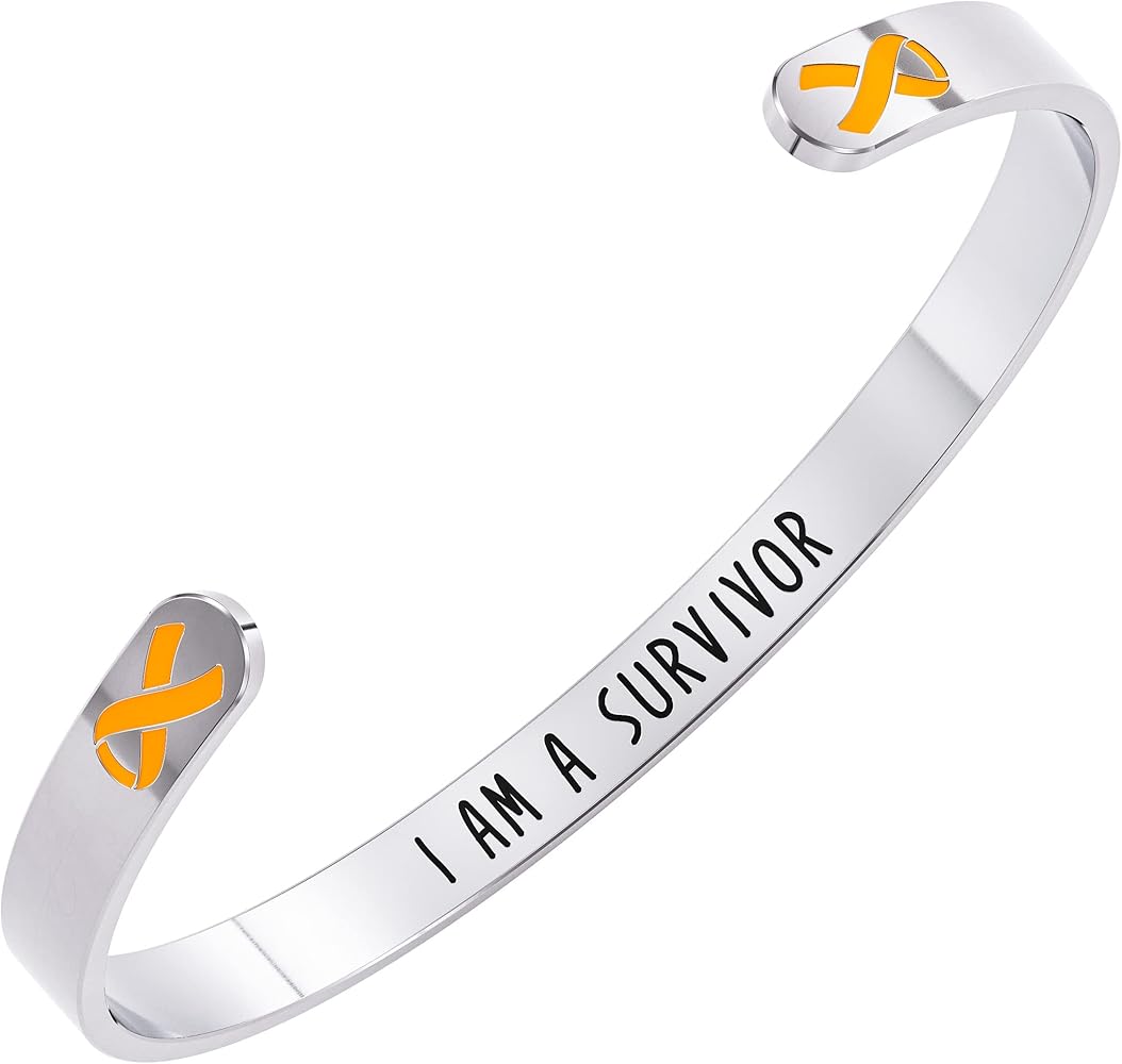 Cancer Awareness Bracelet - Ribbon, “Funk Cancer” & I Am Survivor - Gift for Women and Men