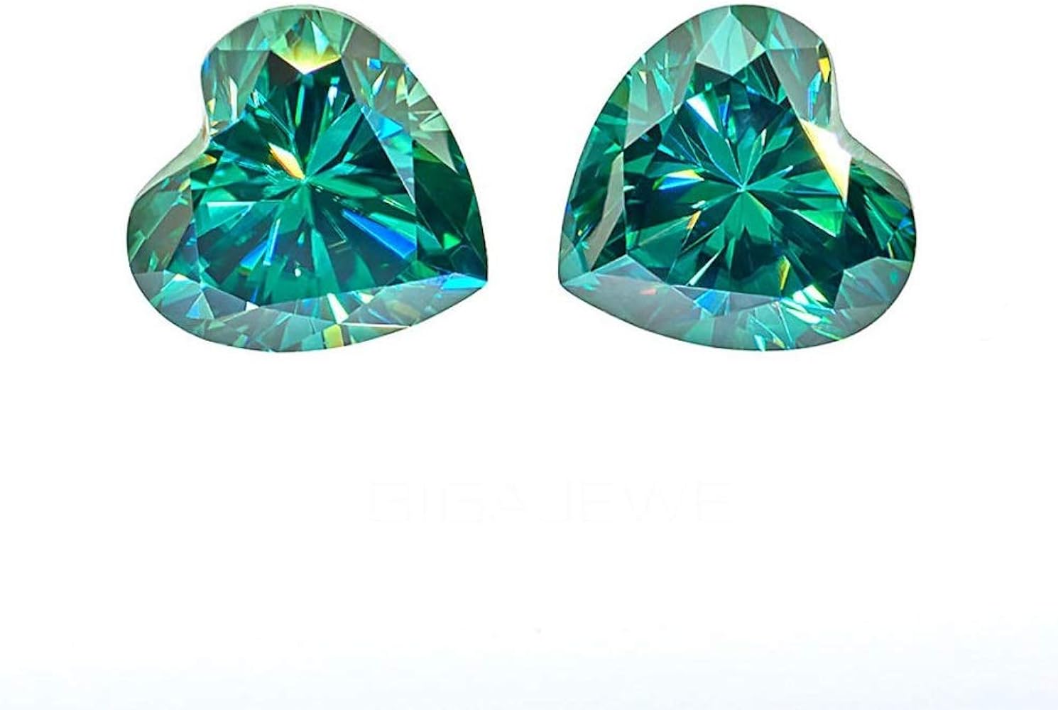 Loose Moissanite 1-10 Carat, Green Color Diamond, VVS1 Clarity, Heart Cut Brilliant Gemstone for Making Engagement/Wedding/Ring/Jewelry/Pendant/Earrings/Necklaces Handmade Moissanite