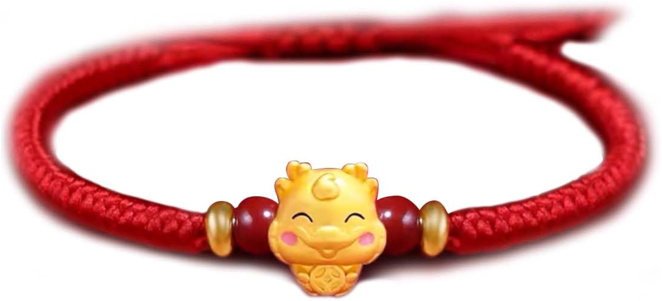 2024 New Year of Dragon Handmade Gold Dragon Bracelet, 12 Chinese Zodiac Dragon Charm Bracelet, Adjustable Red String Bracelet Feng Shui Lucky Amulet Jewelry New Year Birthday Gifts for Women Girls