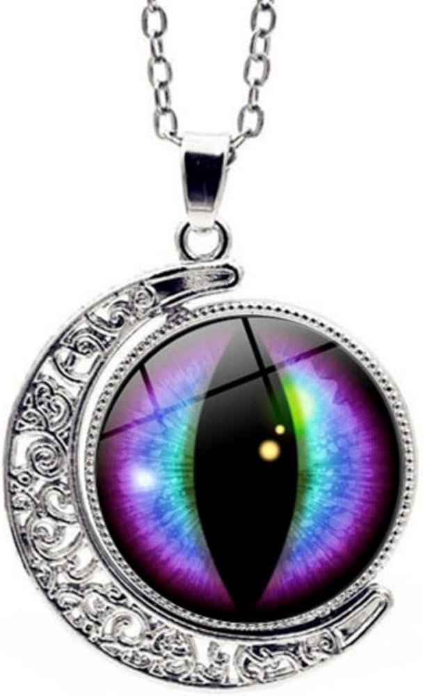 Evil Eye Moon Neckalce for Women and Men Crescent Half Moon Pendant Necklaces Jewelry Stainless Steel Material Teen Girls Gifts