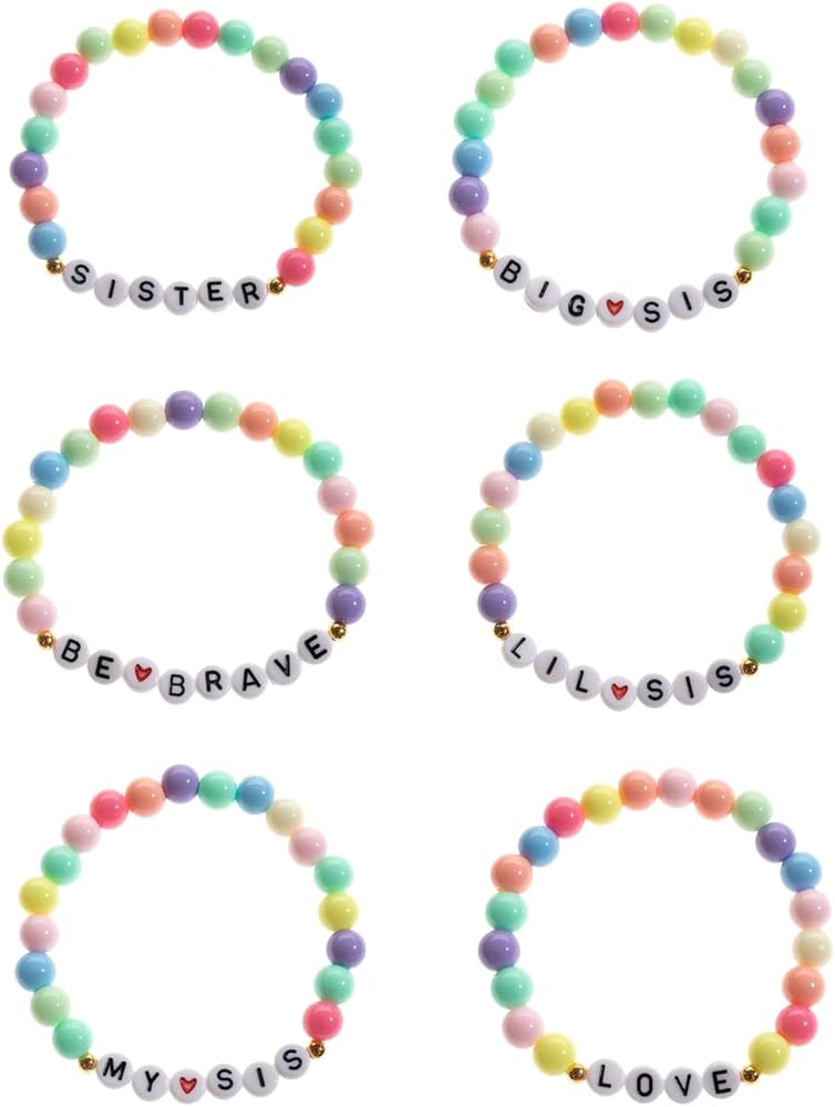 6 PCS Friendship Bracelets Colorful Beaded Bracelet Set for Women Girls Outfits Jewelry Set for Sisters BFF