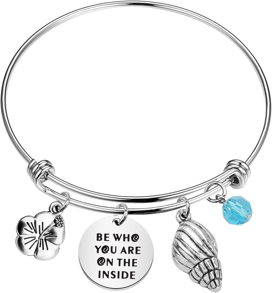 WSNANG Cartoon Lover Gift Be Who You Are On The Inside Bracelet Ocean Gift Adventure Gift for Her