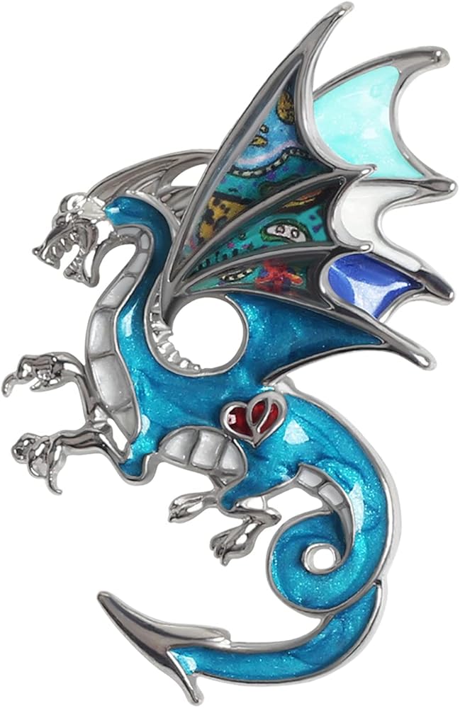 Alloy Fantasy Dinosaur Dragon Brooch Enamel Pins for Women Lady Girl Fashion Jewelry Gift