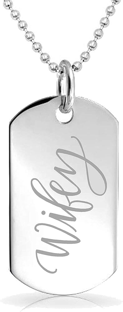 Wifey Custom Engraved Pendant Charm with Necklace Keychain Jewelry or Bags