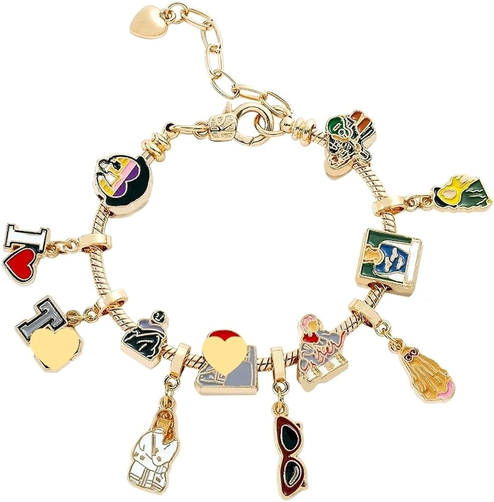 Charm Bracelet Set, DIY Charm Jewelry Bracelet for Women Girls Fans Gift, Sunglass