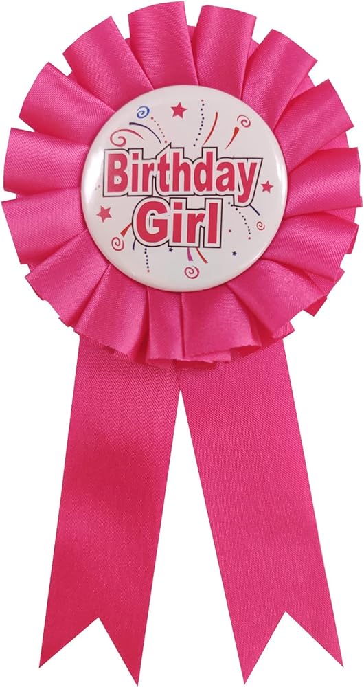 Birthday Girl Ribbon,Pink Satin Fabric Birthday Women Tinplate Badge Pin,Happy Birthday Princess Party Button Pins,Girls Brooches