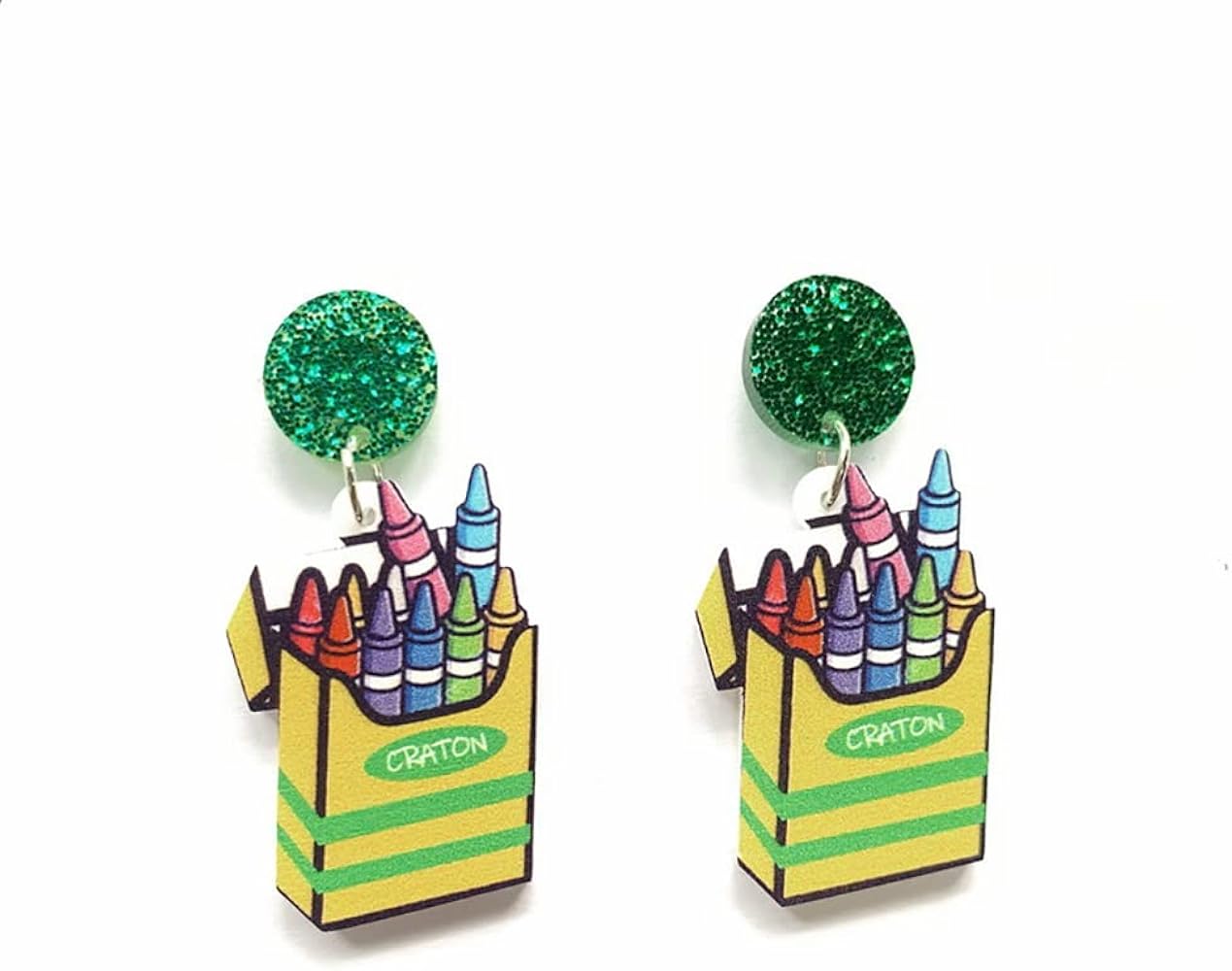 Teachers Appreciation Day Earrings Pencil Crayon Boxes Colorful Acrylic Drop Dangle Earring Cute Funny Back To School Teacher Jewelry Gifts