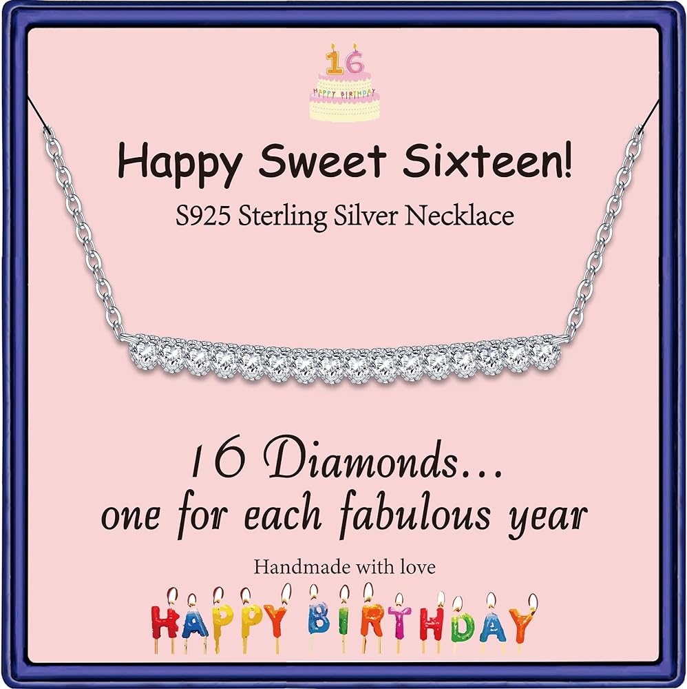 STORUP Birthday Gifts for Girls Necklace, S925 Sterling Silver Pendant CZ Heart Necklace for 5th 6th 7th 8th 9th 10th 11th 12th 13th 14th 15th 16th 17th 18th 19th 20th Girls Women Happy Birthday Gifts