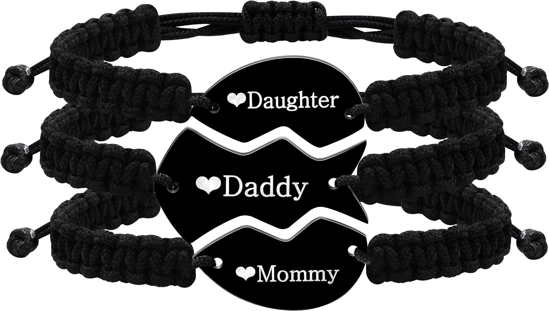 Uloveido Mom Dad Daughter Best Friends Forever Bitch 1/2/3 Family Friendship Bracelets for Mother Daddy Daughter Best Friends