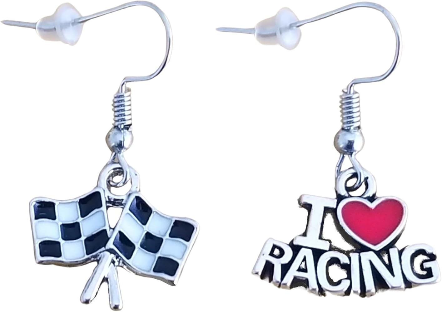 Racing Gift Race Earrings Racing Flag Checkered Flag Earrings Motorsports Auto Racing Car Drag Racing Jewelry Racetrack Racer Gift