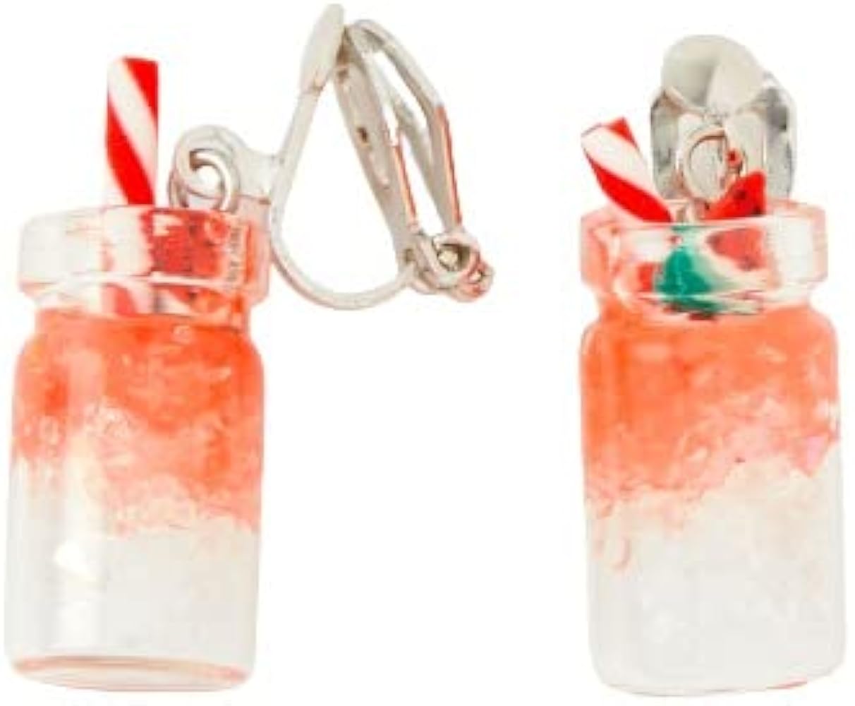 Claire's Food & Beverage - 1" Watermelon Cooler Clip On Dangle Earrings (Red) - Fun Cute Jewelry for Non-Pierced Ears Hypoallergenic Sensitive Nickel-Free