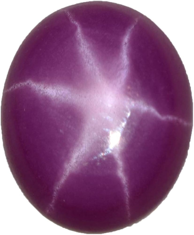 GEMHUB Star Ruby Pink Stone 5.00 Carats. 6 Ray Oval Shape Star Ruby Stone Loose Ruby Gemstone for Jewelry DZ-246