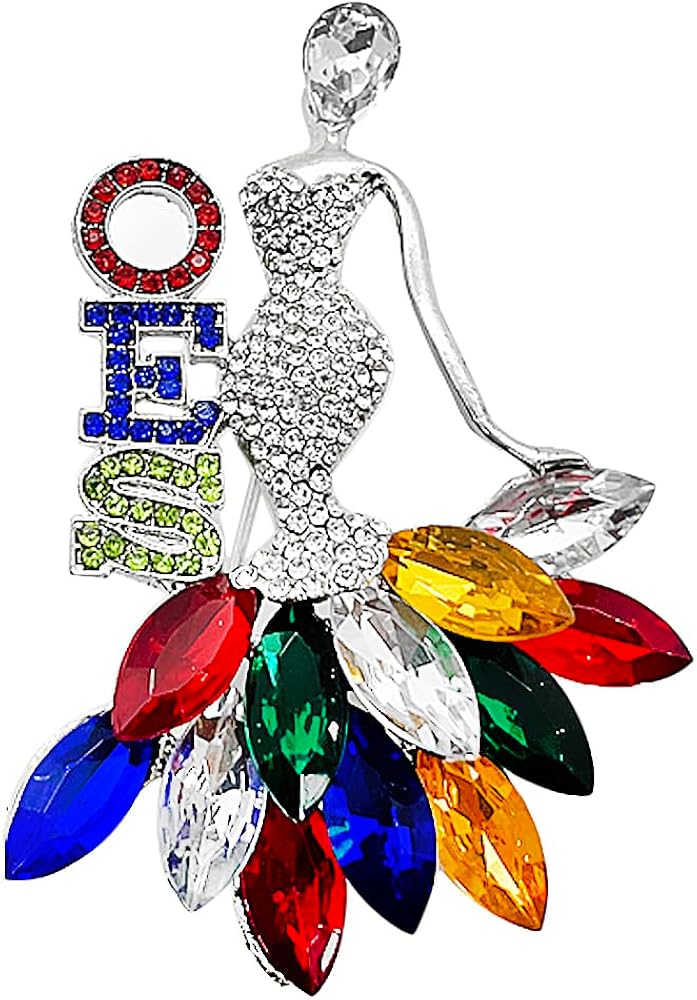 University sorority Order of the Eastern star society Members Rhinestone Metal OES Dancing Girl Jewelry Brooch pin