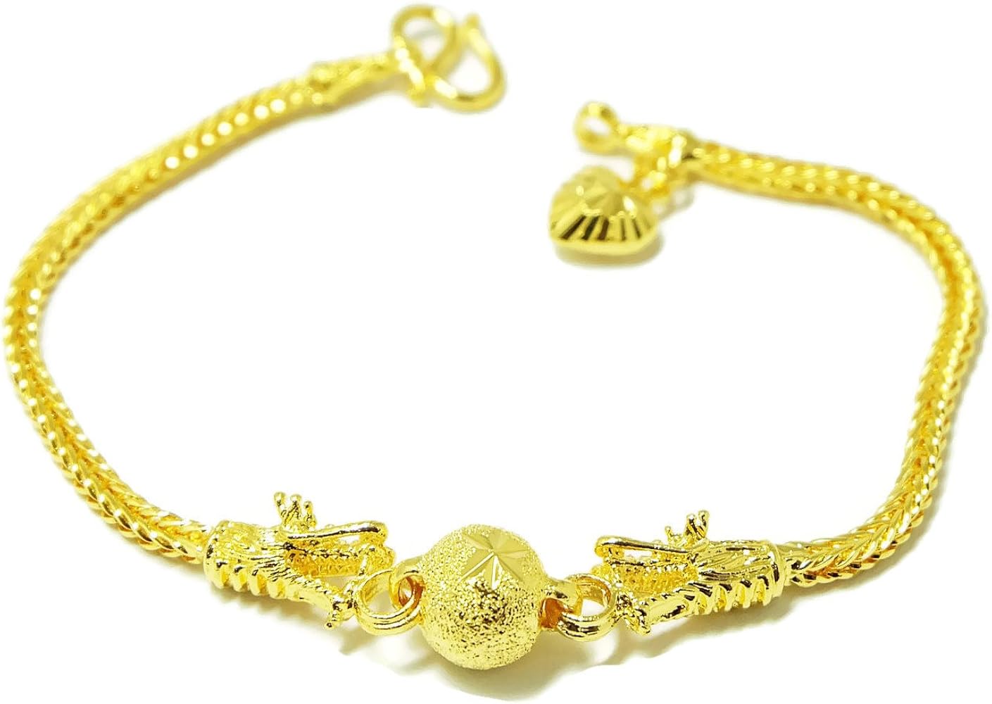 Dragon Bracelet 22k 23k 24k Thai Baht Yellow Gold Plated Jewelry Bangle