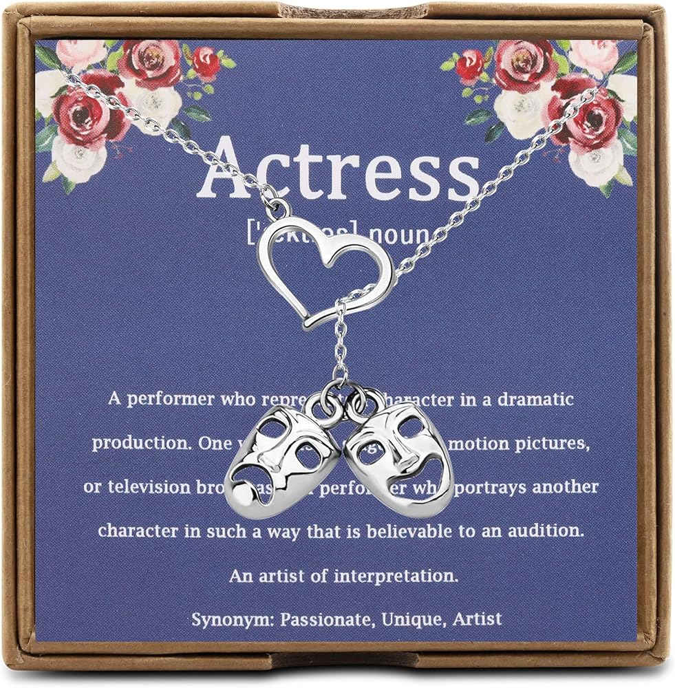 Actress Y Necklace Comedy Tragedy Masks Necklace Theatre Life Jewelry Theatre Lover Gift Drama Graduation Gifts for Drama Students