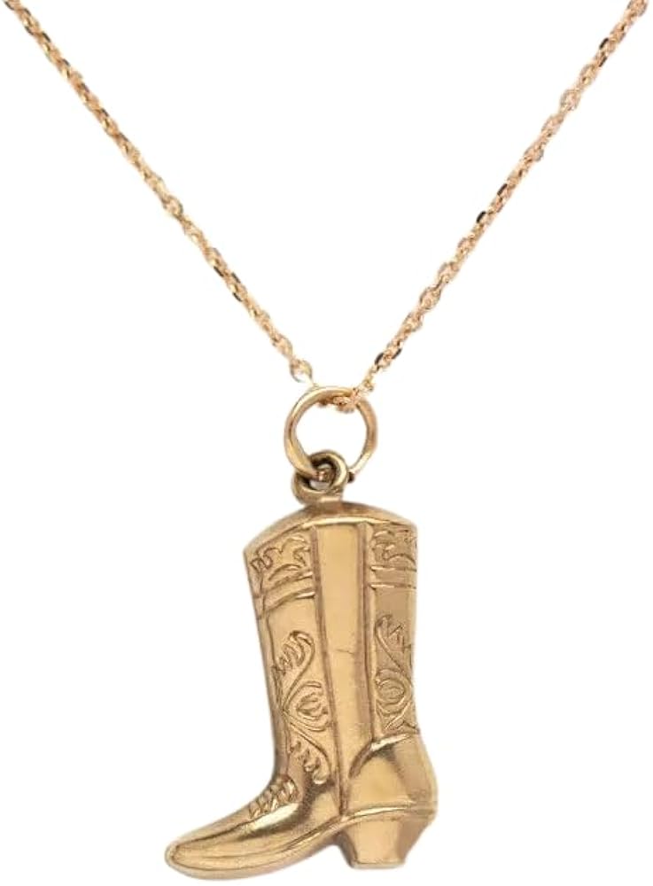 Stainless Steel Cowboy Boots Pendant Necklace for Women Girls Retro Creative Gold- and Silver-Plated Shoes Necklace Hip Hop Jewelry western necklaces for country lovers boot pendant with chains