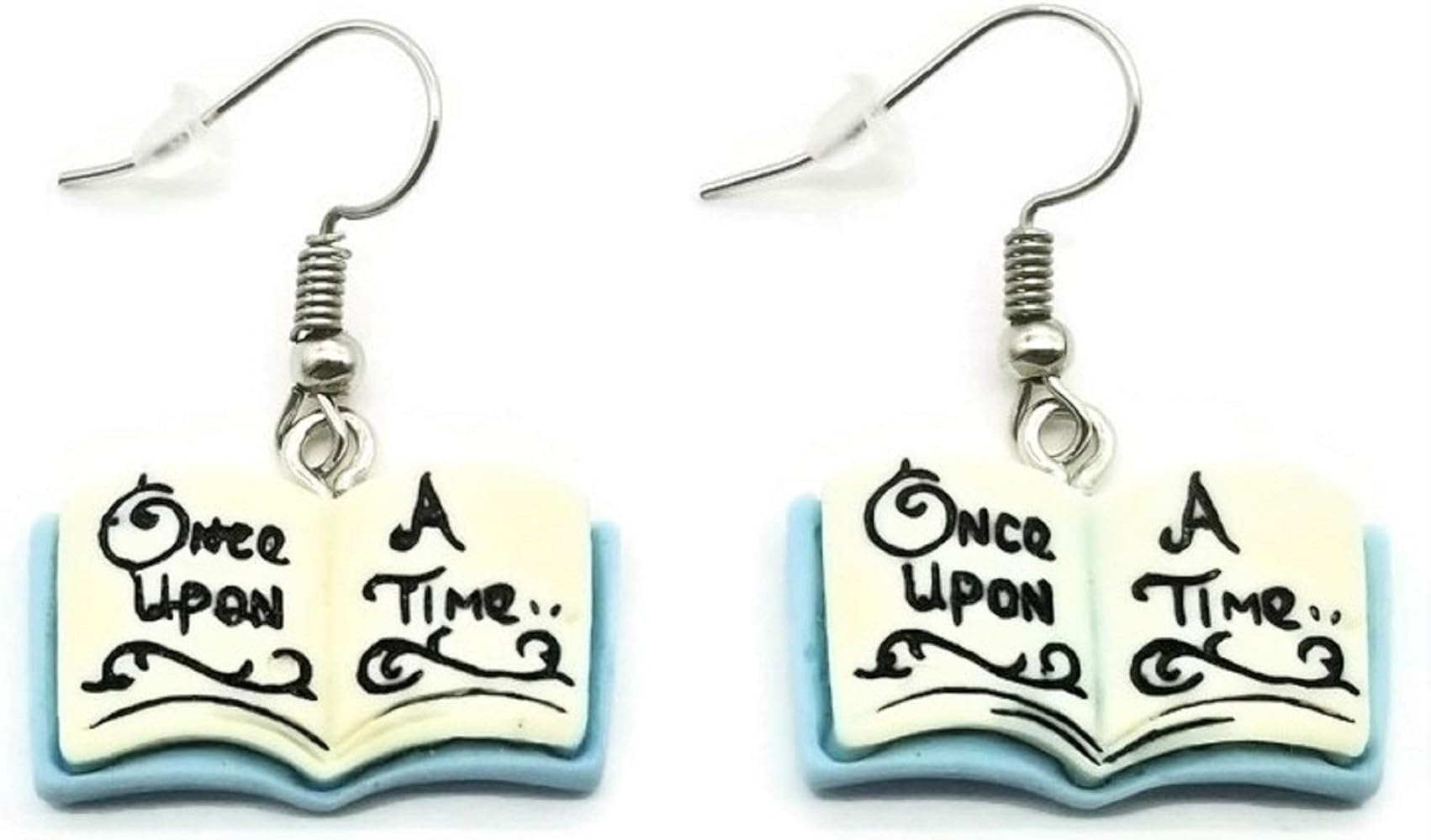 Book Earrings Book Lover Gift Book Club Writer Gift Librarian Gift Story Book Charm Once Upon A Time Earrings