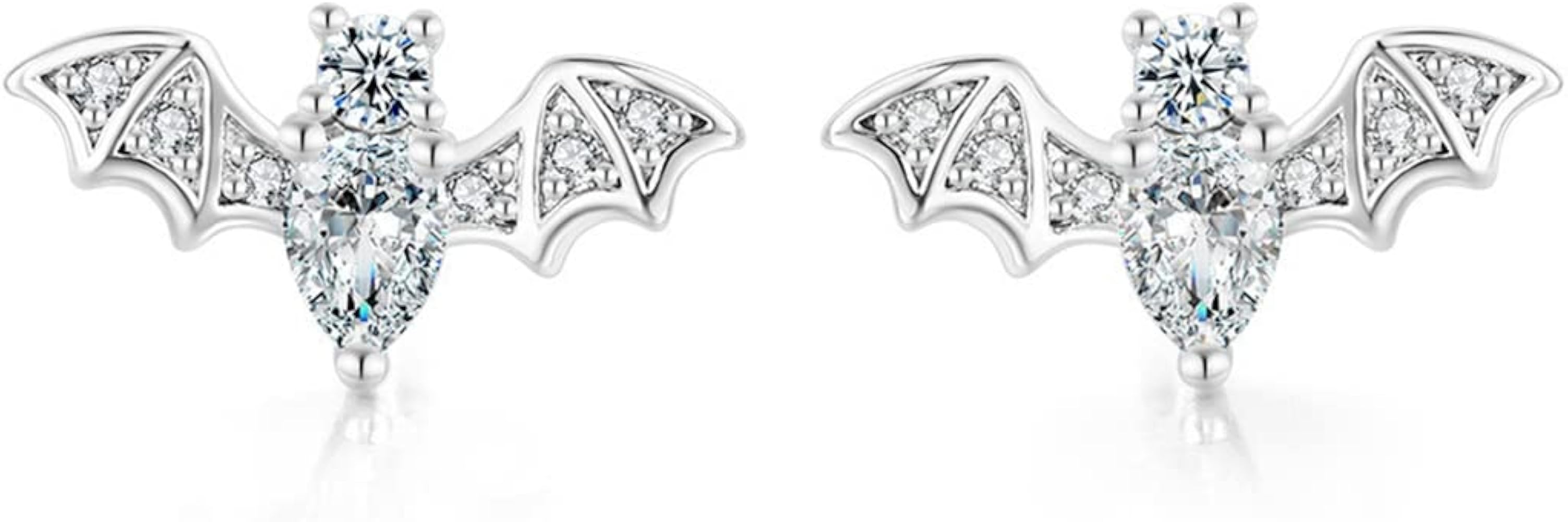 Silver Gold Plated Cute Bat Style Wedding Cocktail Party Biker Holiday Stud Earrings