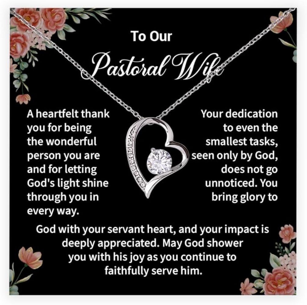 To Our Pastoral Wife Gift Jewelry With Beautiful Message Card, Forever Heart Necklace Gift For Pastor's Wife, Birthday Celebration With Standard/Luxury Box, Thoughtful Present For Mother's Day And Appreciation