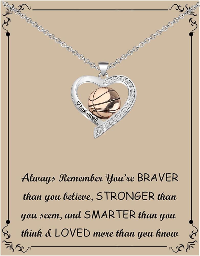 BNQL Basketball Necklace for Women Basketball Gifts for Basketball Lovers Players Team Coach Basketball Jewelry for Girls Necklace (Basketball Necklace)