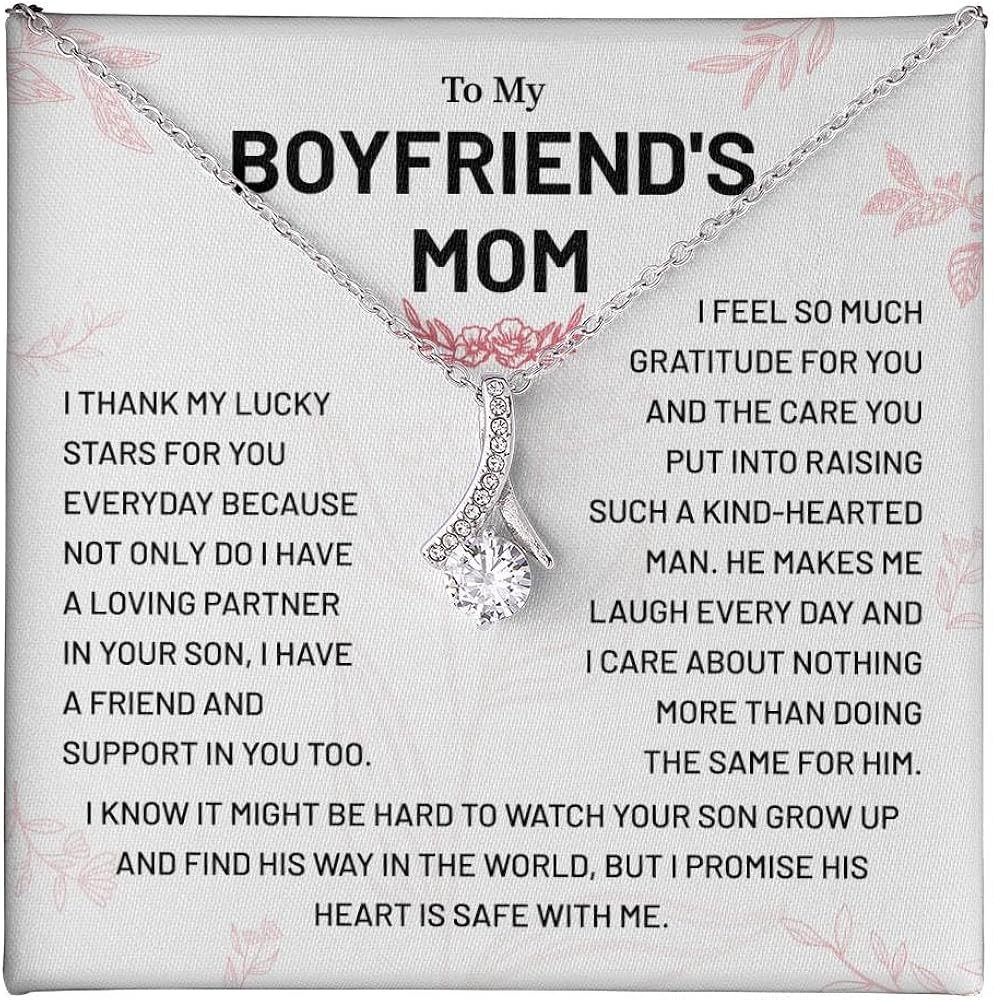 To My Boyfriends Mom Gifts - I Thank My Lucky Stars for You - Alluring Beauty Necklace for Boyfriend's Mom - Thoughtful Jewelry Birthday Gift With Gratitude, Ideal for Mother's Day, Marriage Anniversary - From Girlfriend With Beautiful Message Card and Gift Box