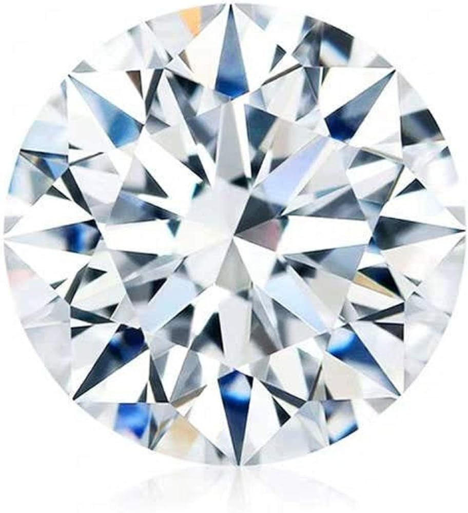 Loose Moissanite 1-10 Carat, Colorless Diamond, VVS1 Clarity, Round Cut Brilliant Gemstone for Making Engagement/Wedding/Rings/Jewelry/Pendant/Earrings/Necklaces Handmade Moissanite