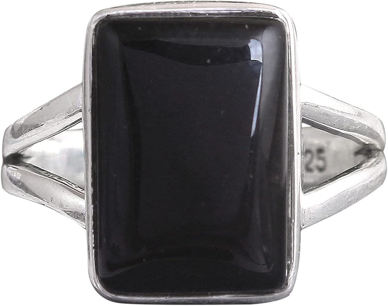 Black Onyx Gemstone Ring 925 Sterling Silver Jewelry (6.5)