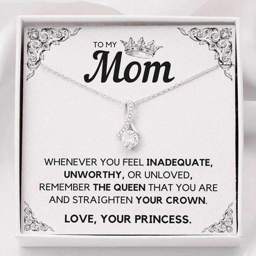 Message Card Jewelry, Handmade Necklace, Pesonalized Mom Necklace, To My Mom Princess Alluring Beauty Necklace Gift For Mom From Daughter, Necklace Gift Anniversary Birthday