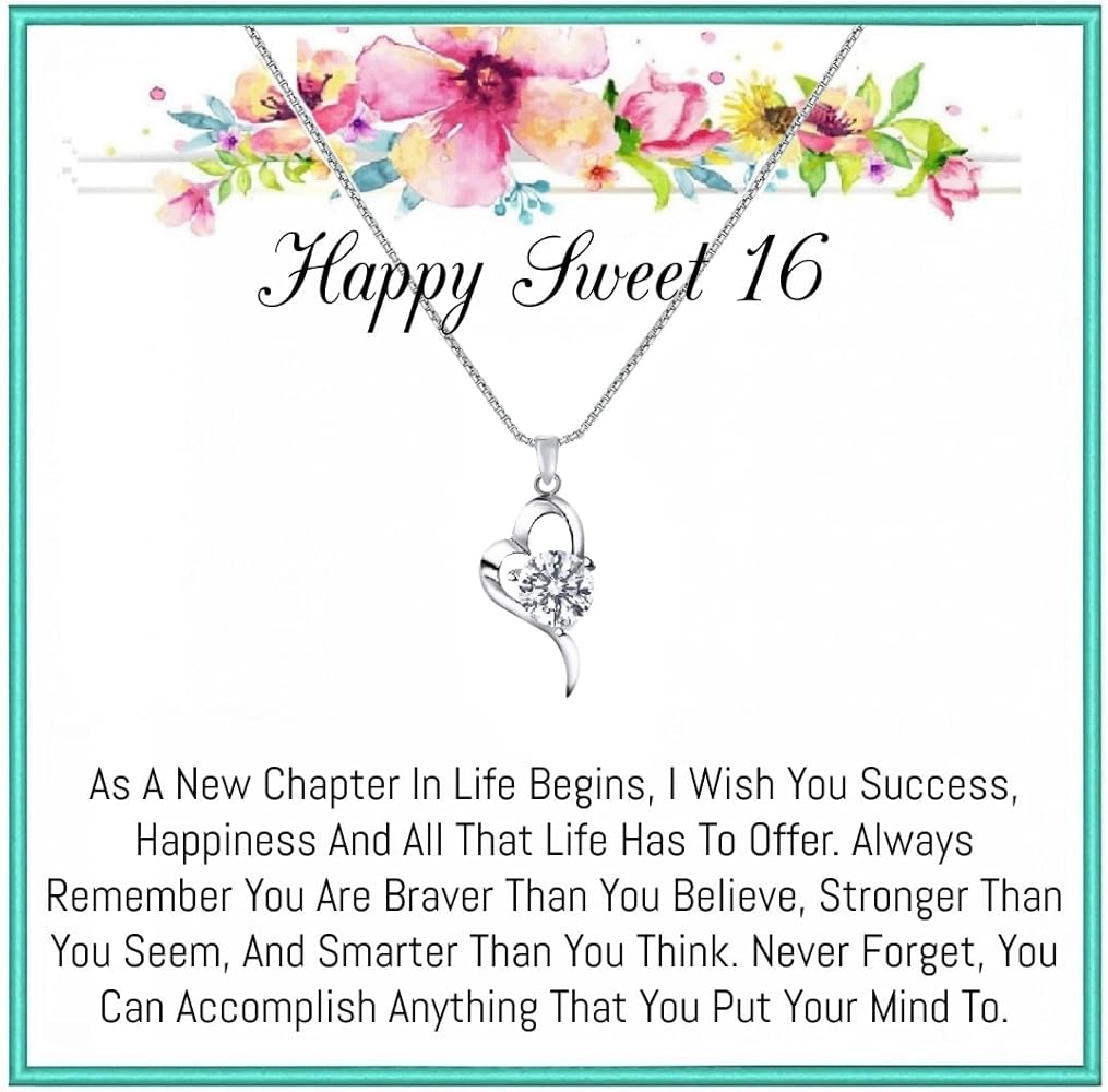 Onepurposegifts Sweet 16 Gifts, Perfect for Daughter Sweet 16 Birthday, Sweet 16 Jewelry, Sweet 16 Necklace