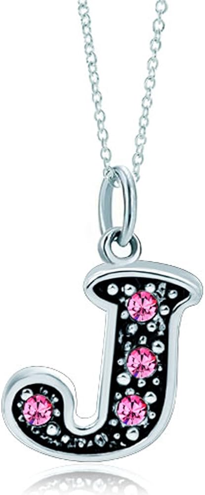 Pink Letter A-Z Alphabet Initial Charms Bead Necklace Pendant