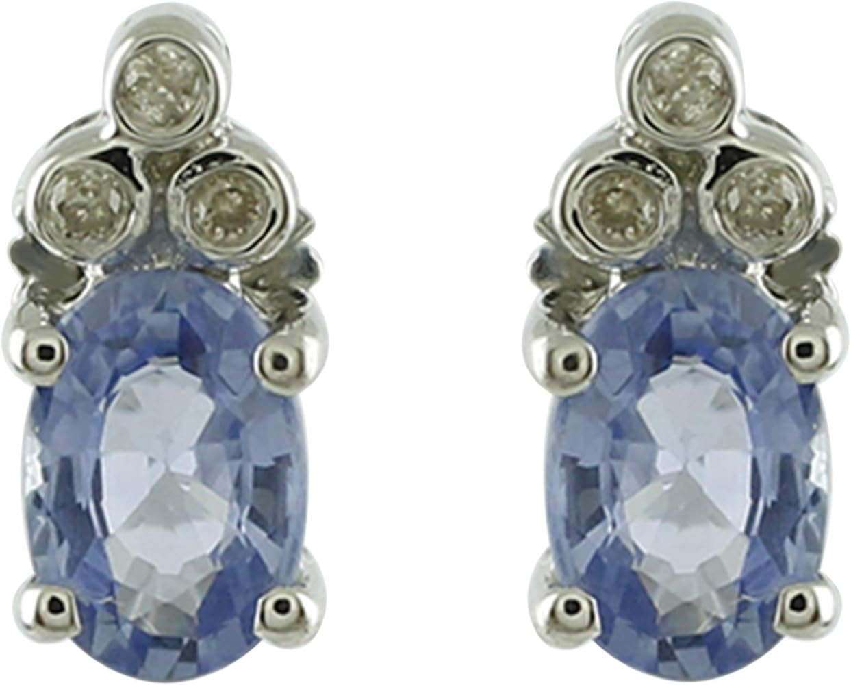 Carillon Tanzanite Natural Gemstone Oval Shape Stud Anniversary Earrings 925 Sterling Silver Jewelry