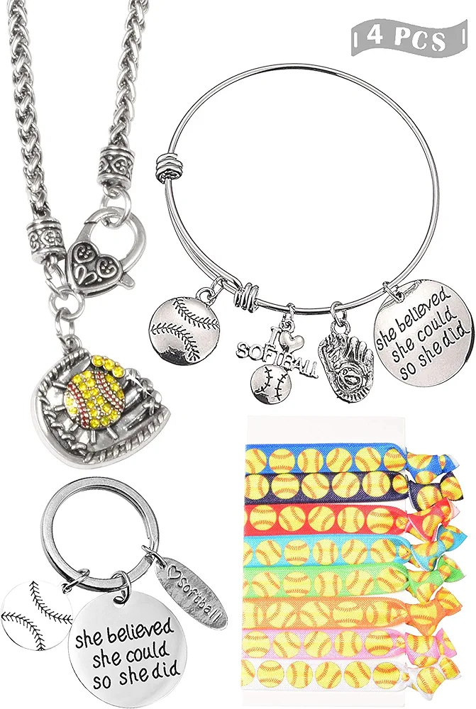 MEANT2TOBE Volleyball&Softball Girl Necklace, Softball Stuff