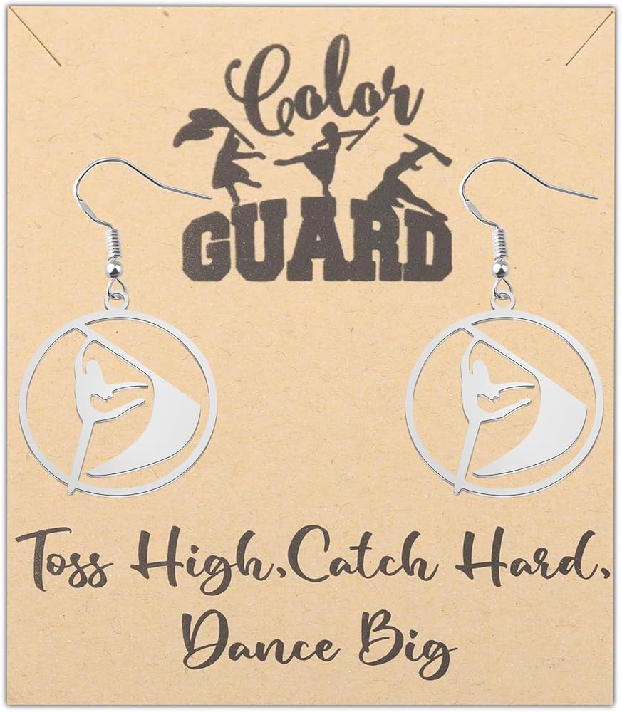 MYOSPARK Color Guard Gift Color Guard Necklace Color Guard Earrings Color Guard Mom Gift Color Guard Senior Grad Gift