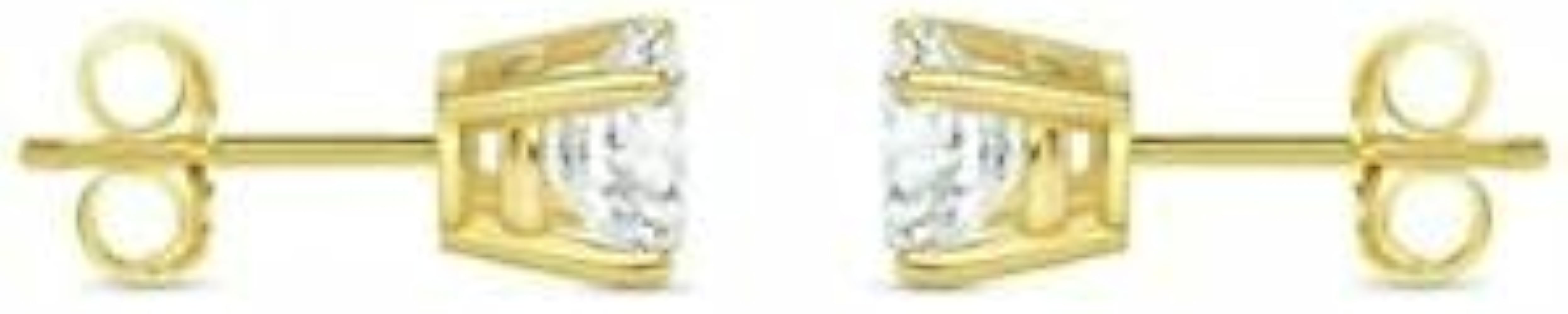 2.00Ct Brilliant Cut Diamond 14K Yellow Gold Plated Stud Earrings Push Back