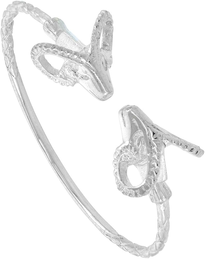 Sterling Silver West Indies Rams Head Cuff Bracelet Mens Womenss sizes 4.5-7.5 inch …