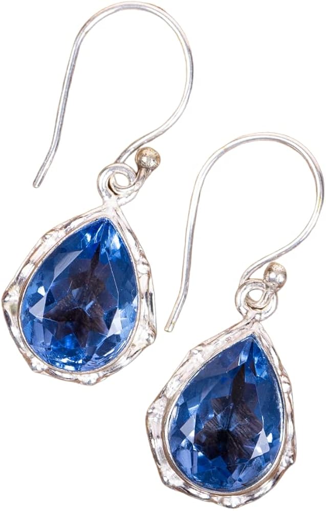 SHNAYA JEWLES Natural Tanzanite Gemstone 925 Sterling Silver Jewelry Earring,Valentine Day Gift, Girl's Earring, Handmade Jewelry Earring, Drop and Dangle Earring, Women's Designer Earrings