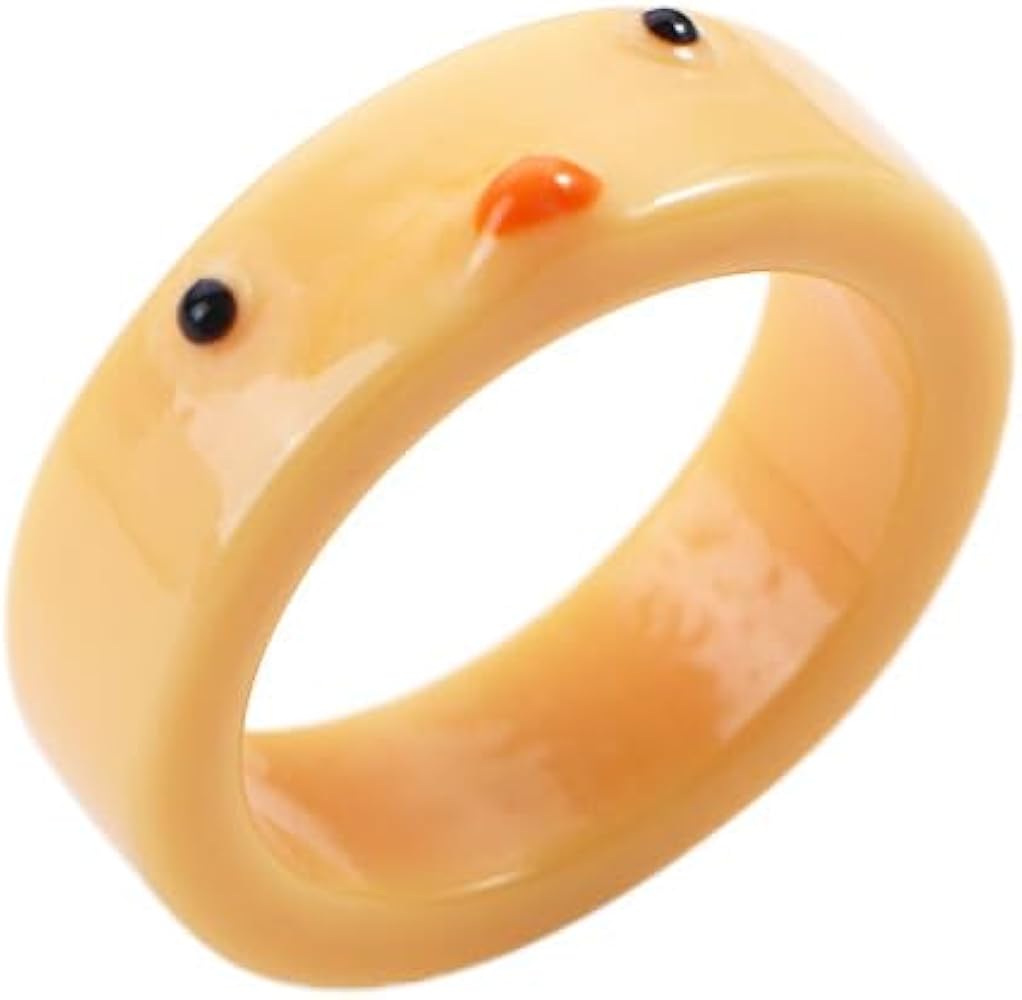 Creative Resin Frog Rings, Cute Animal Acrylic Resin Personalized Funny Rings Jewelry Gift for Women Teen Girls