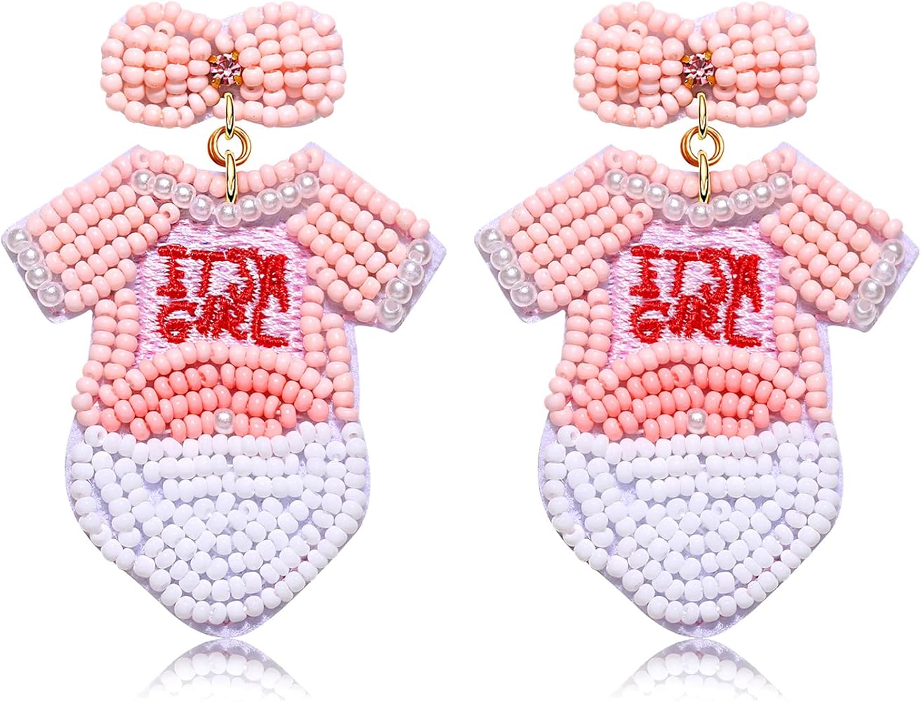 Baby Shower Earrings for Women Beaded Gender Reveal Earrings Adorable It’s a Girl or Boy Bodysuit Earrings Cute New Mom To Be Gifts Pregnancy Gift