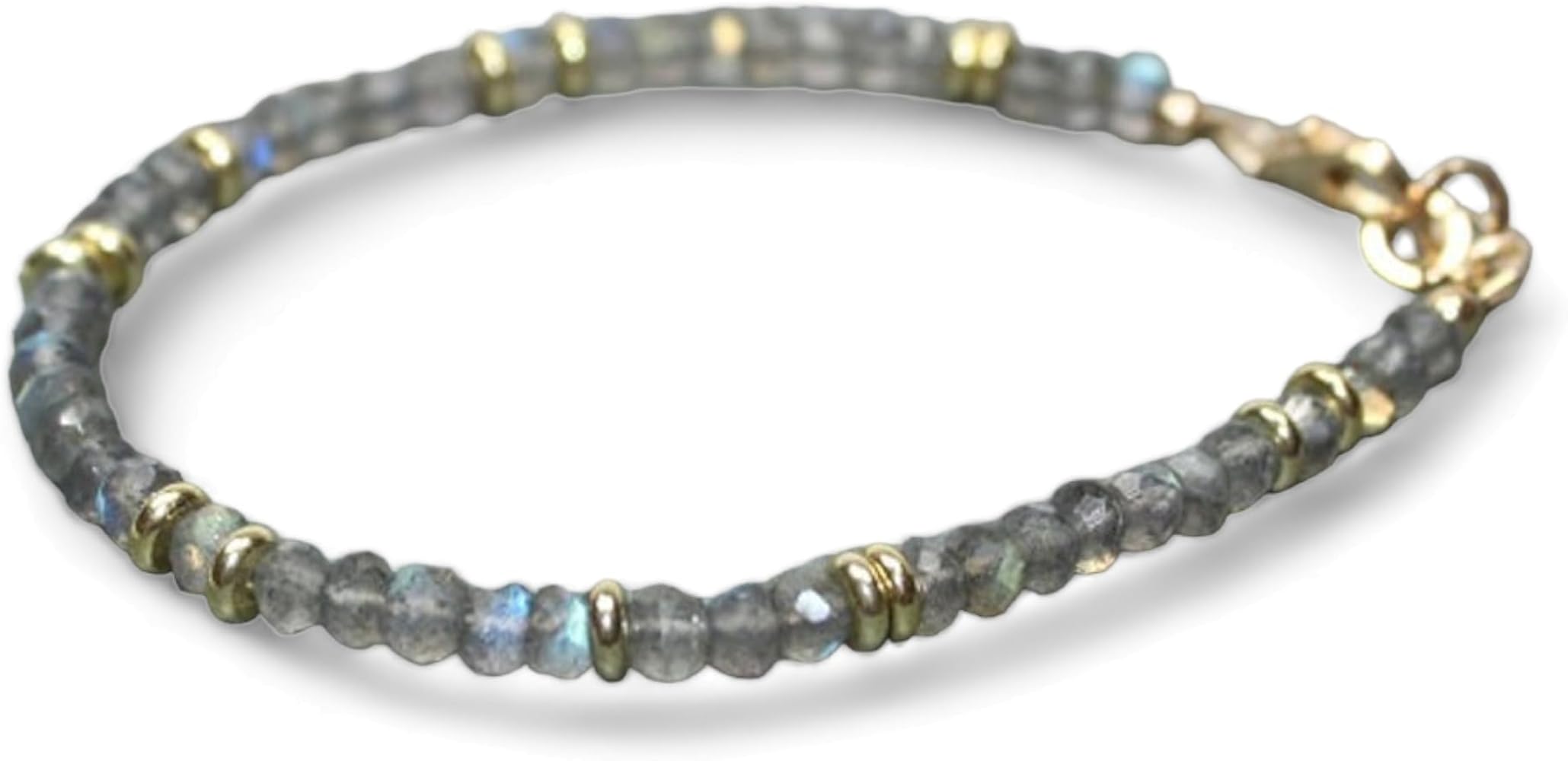 5 mm Blue Flash Labradorite Bracelet Gemstone Beads Jewelry Rondelle Faceted Loose stone Stacking Semi-precious Healing Crystal Handmade Wrist Jewelry