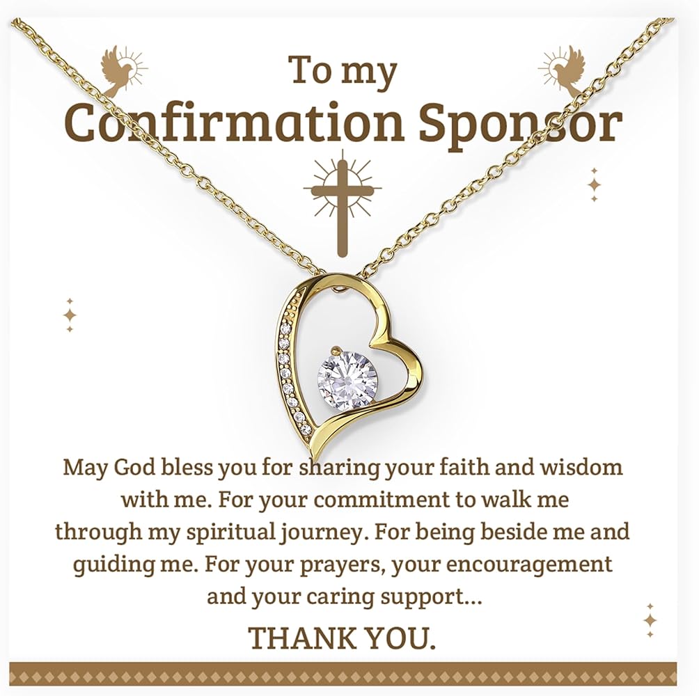 To My Confirmation Sponsor Necklace Gift, Confirmation Sponsor Gifts For Women, Confirmation Card For Granddaughter, Daughter Gift For Her, Confirmation Gift For Teenage Girl Necklace Gift With A Meaningful Message Card And Box.