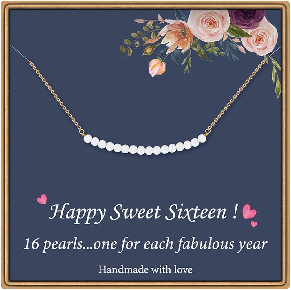 Birthday Gifts for Women Necklace - Pearl Pendant Necklace for 7th 8th 9th 10th 11th 12th 13th 14th 15th 16th 21st 25th 30th Sweet Gifts Happy Birthday Gifts for Women Birthday Jewelry