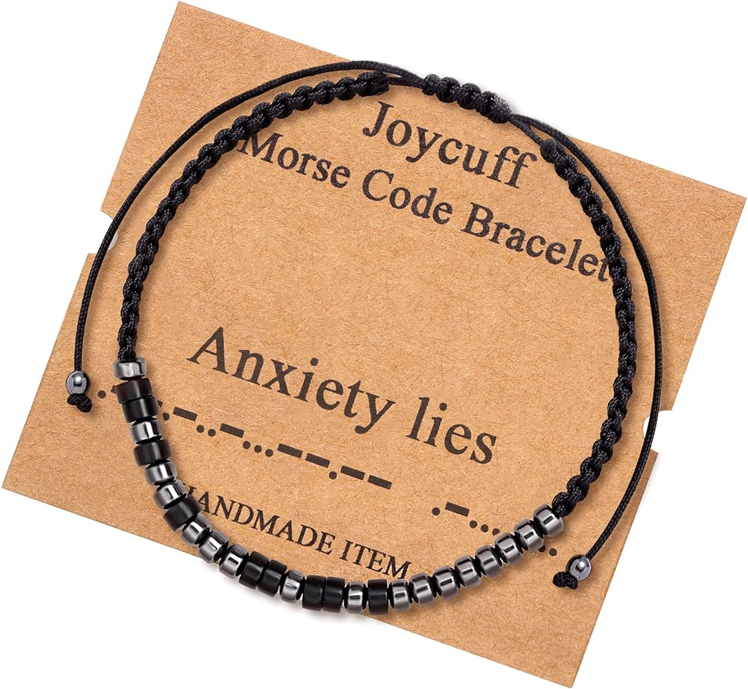 JoycuFF Inspirational Morse Code Bracelets for Women Girl Funny Jewelry Birthday Chritmas Gifts for Mother Aunt Daughter Sister Best Friend Bead Wrap Bracelets