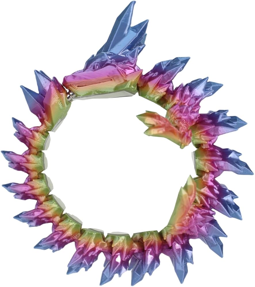 Crystal Dragon Charm Bracelets For Women Men - 3D Printed Bangle Bracelets For Teen Girls - Cool Unique Hand Chain Jewelry