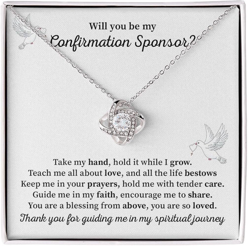 Confirmation Sponsor Necklace Gift For Women, Faithful Appreciation Necklace, Confirmation Sponsor Gift For Teenage Girls Gift With Message Card And Gift Box.