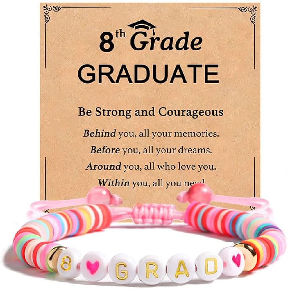 2024 Graduation Gifts for Her and Him,Handmade Braided Heart/Compass Bracelet for Preschool Kindergarten 5th 8th Grade High School Phd Senior Graduation Graduate