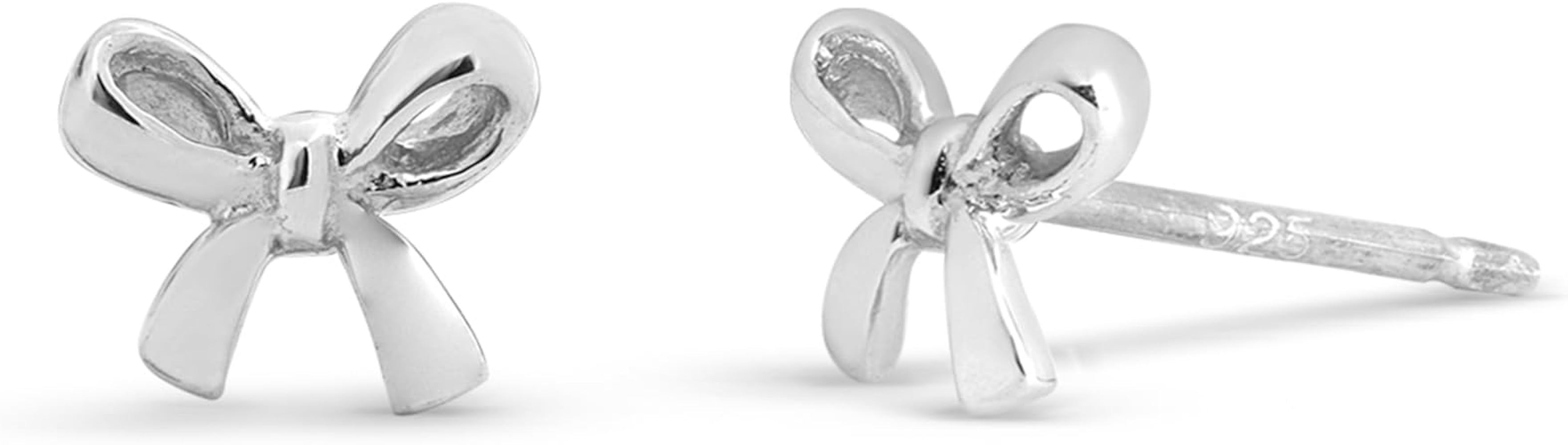 Boma Jewelry Sterling Pretty Ribbon Bow Knot Stud Earrings