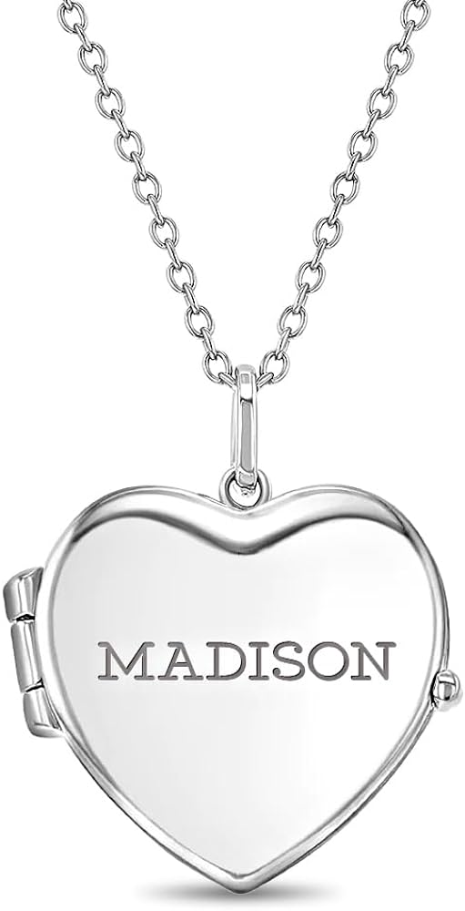 925 Sterling Silver Girls 16" Polished Heart Pendant Locket Necklace for Young Girls - Photo Locket Pendant Necklace for Preteens & Teens - Memory Locket Necklaces for Pre-Teen Girls