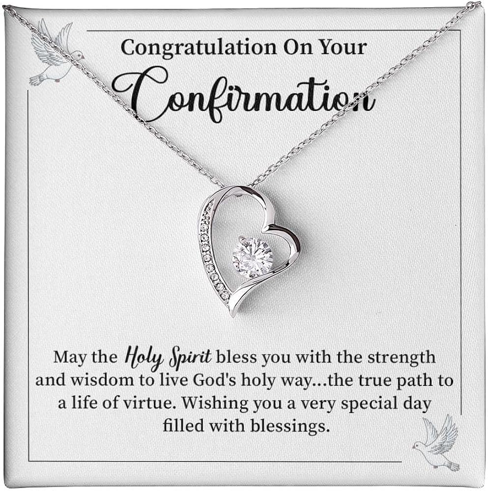 Congratulations On Your First Communion Necklace Gift For Girls, Baptism First Communion Confirmation Gift For Teenage Grownup Women, Holy Spirit Bless Necklace Gift For Her, First communion gifts for girls catholic